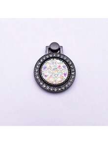 1pc Rhinestone Metal Phone Ring Holder/Ring, With Adjustable Ring, Gold Zinc Alloy Asymmetric Phone Ring, Suitable For IPhone, Android Phones, Birthday Gift, Gift For Family, Friends, Ring Holder, Phone Accessories - Multicolor - View 13