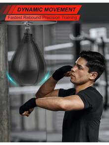 Balón de velocidad en forma de pera de cuero PU, entrenador de reflejos de boxeo, para entrenar la precisión de los golpes y la velocidad de las manos - Multicolor - Ver 4