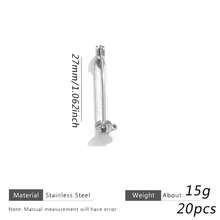 20 Buah Peniti Bros Pengaman Stainless Steel dengan Lubang, Tahan Pudar, Aksesoris Perhiasan DIY - Dasar bros - View 11