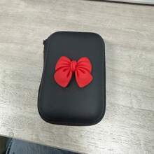 6件組 3D蝴蝶結充電器保護套組，包含數據線保護套/充電頭外殼/線材夾與收納袋，黑色便攜硬殼可收納全套配件，適用 Apple 18/20W 快充保護與收納，適合學生日常通勤，多功能數位裝飾禮物送給閨蜜甜美女孩 - 彩色 - 查看 10