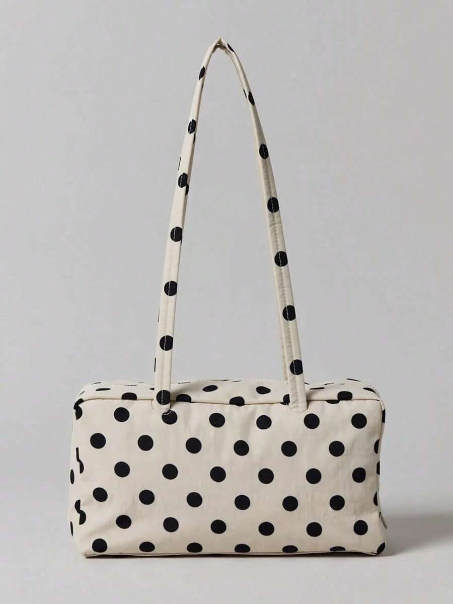 Bolsa de nailon para bolas de bolos, bolso de mano con asa tipo llavero, bolso de trabajo minimalista y casual de gran tamaño, bolso de hombro diario de nueva moda. - Marrón - Ver 1