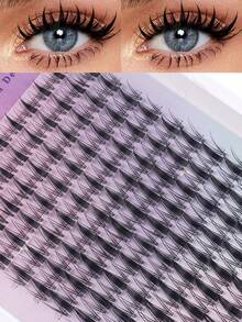 60/120pcs D-Curl Fairy Eyelash Clusters 8-18mm Cartoon Style Eyelash Clusters, DIY Eyelash Extensions, Moist Spiky Anime Eyelashes, Single Eyelash Clusters, Ultra-Thin Invisible Eyelash Band, Suitable For Beginners Daily, Wedding, Date, Party, Music Festival, Halloween And Other Occasions. Eyelash Clusters, Eyelash Clusters, Single Eyelashes, False Eyelashes. - D - View 6