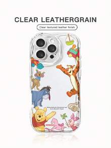 Miniso 1pc New Official Licensed Disney Creative Unique Pattern Transparent Cow Print Thick Anti-Drop Protective Phone Case Compatible With Apple Series Apple 17 Pro Max/Air, 16 Phone Case 11/12/13/14 Plus/XR/7/8 Plus/15 Pro Max Disney Winnie The Pooh Tigger Phone Case - Clear - View 1