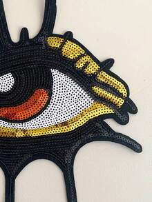 1件/2件/3件/4件 男士黑色眼睛睫毛亮片刺繡貼布 DIY 熱熨/縫製布貼，適用於衣物、包包、鞋子、帽子與配件 - 彩色 - 查看 10