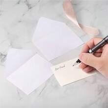 50pcs/10pcs Mini Envelopes, Self-Adhesive Kraft Paper Envelopes, Suitable For Wedding Thank You Cards, Valentine's Day And Christmas Gifts - White - View 4