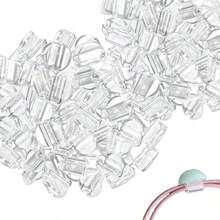 [ALLVD] ヘアゴム ハンドメイド用 透明プラスチック 留め具パーツ 台座 バックルざいりょう 手作り材料のDIY 100個 セットめじるしチャーム　ゴム  めじるしアクセサリー - 写真の通り - チェックする 6