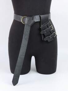 2 piezas Funda de espada de cuero PU estilo medieval renacentista, diseño ajustable, adecuado para cosplay, actividades al aire libre y disfraces de Halloween, fiesta - ZSJ - Ver 10