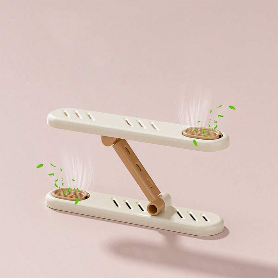 1pc Home Aromatherapy Telescopic Shoe Rack, 3-Level Height Adjustable, Deodorizing & Fragrant, Double Storage, Easy Access, Home Shoe Cabinet Organizer, Suitable For All Shoes, Essential Home Storage Item - View 1