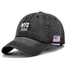1pc Women's NYC Letter Washed Denim Embroidered Baseball Cap, Street Fashion Hat, Outdoor Sun Protection Casual Cap For Spring/Autumn Travel, Beach Vacation - Multicolor - View 16