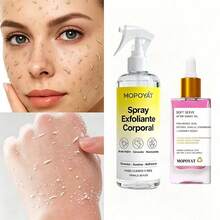 Este spray exfoliante facial contiene extracto de ácido cítrico de cúrcuma, no contiene alcohol, limpia profundamente, desobstruye los poros y suaviza e ilumina la tez. Es ideal para la exfoliación facial diaria. - Spray exfoliante + aceite para el cuidado de la piel - Ver 1