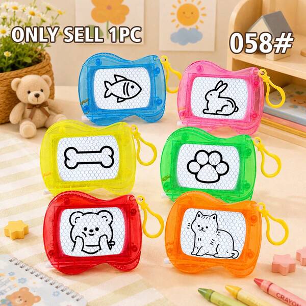 Mini Portable Magnetic Drawing Board, Random Single Piece Sold, 6 Colors Available, Erasable Pocket Sketch Pad With Hanging Rope, Lightweight Design, Suitable For Kids Over 3 Years Old Indoor & Outdoor Drawing Play