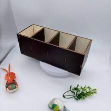 木製收納盒 楠木收納盒 廚房餐具收納盒 4格木製餐具盒 大型餐桌餐具收納盒與餐具架 適合存放餐巾紙、湯匙、叉子、刀具、電器遙控器、廚房用品及節日禮物 - 1 Pack - 查看 6
