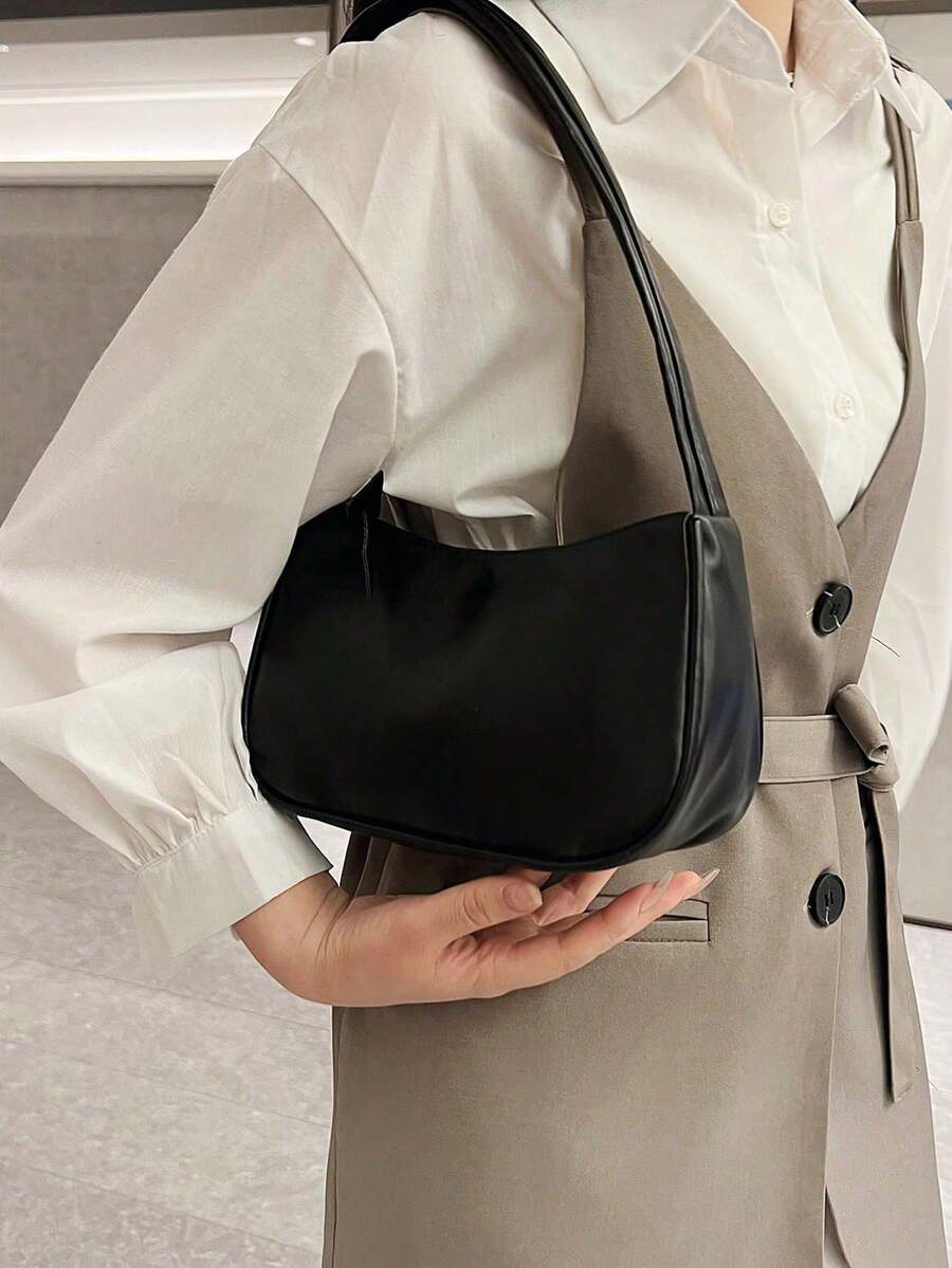 Bolso En Forma De Nube Color Caramelo De Nuevo Estilo A Bolso De Hombro De Color Sólido Bolso Encantador Para Axila