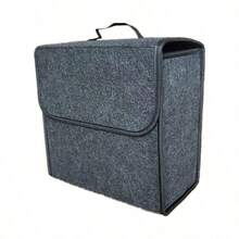 汽車後車廂收納整理盒，黑色纖薄款，可折疊便攜多功能儲物盒，耐用毛氈材質，省空間設計，適用戶外旅行、車內收納整理及汽車工具存放 - 標準 - 查看 12