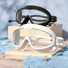 1pc Large Frame High Definition Waterproof Anti-Fog Swimming Goggles With Integrated Earplugs, Water Sports Swimming Goggles, Must Have - Pink Anti-fog - View 23