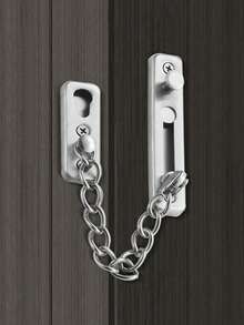 Anti-Theft Chain - Door Lock Buckle Door Stopper, Door Bolt Safety Chain/Security Lock - Room Door Safety Lock, Hotel Door Anti-Theft Lock - A - View 5