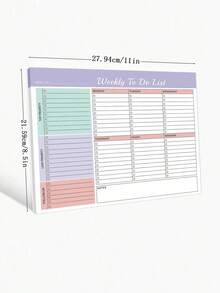 52 Sheets Weekly To-Do List Notepad 8.5x11 Inch, Motivational Goal Setting Time Management Planner, Multi-Purpose Recipe Work Home School Planning Notebook, Perfect Stationery Gift For Adults And Teachers School Supplies - A - View 3