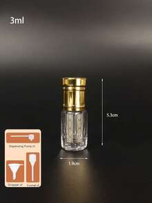 3ml/6ml/12ml 透明八角形玻璃精油滾珠瓶，配豪華金色蓋，可補充空滾珠容器，旅行尺寸便攜小瓶 - 彩色 - 查看 11