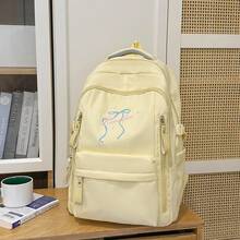 LECEY Women's Middle School High School College Student Large Capacity Backpack - Yellow - View 6