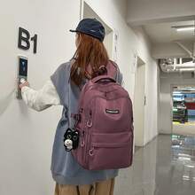 LECEY Mochila de gran capacidad para estudiantes de secundaria, preparatoria y universidad para mujeres - Morado - Ver 5