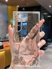 1件 Premium Line 牛仔帽 & 牛仔靴個性化透明軟保護殼，適用於 Honor Galaxy A04e/12/A13/A14/A34/A50/A52/A53/A54/S21/S22/S23/S24/S25/S25Ultra/S25FE/S26/S26 PLUS/S26 ULTRA/S26 EDGE/ 6A/7A/8A/ 12T/13T/15T/15 TPRO [國際版，非本地版] - 無色 - 查看 6