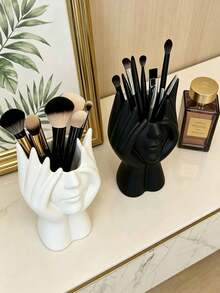 1pc ABS Plastic Creative Makeup Brush Holder - Unique Body Art Design Makeup Brush Holder, Desktop Makeup Brush Storage Rack, Non-Slip, Desktop Decoration, Portable, Suitable For Desktop Or Bathroom Cosmetic Storage, Fashion Design - Multicolor - View 9