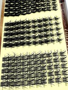 150pcs 6-in-1 Bulu Mata Palsu Gaya Kartun Berduri Berkelompok, Ekstensi Bulu Mata Berduri Tunggal Unik Gaya Kartun Tipis, Ekstensi Bulu Mata Gaya Anime Bervolume DIY D Curl 10-16mm - Hitam - View 7