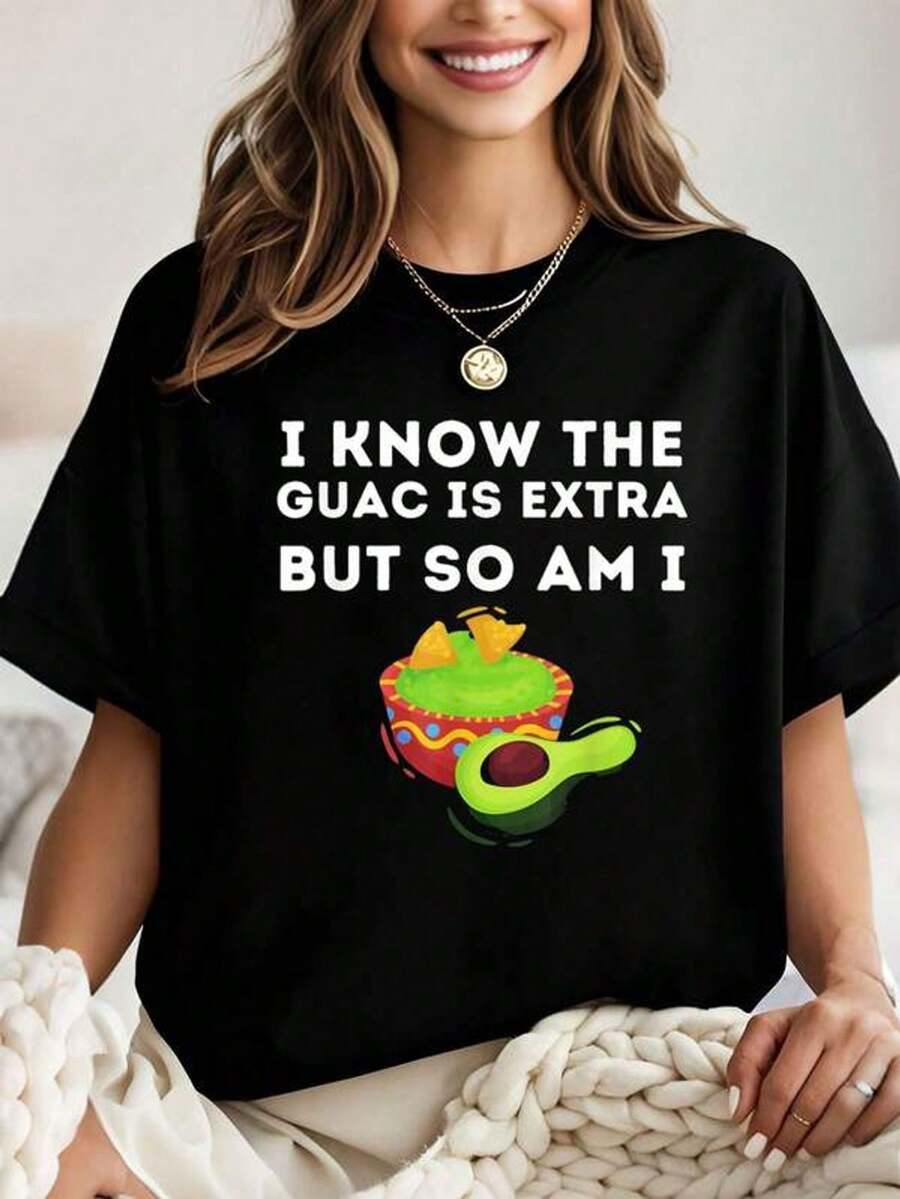 Conozco que el guacamole es, pero yo también lo soy - Camiseta de aguacate y guacamole, camisetas gráficas para mujeres, tops cortos, atuendos de verano para mujeres, tops de verano, camis