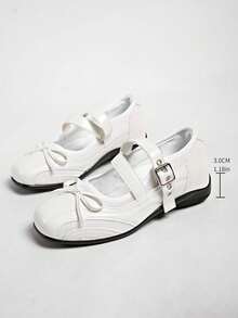2025 New Functional Ballet Dance Sneakers For Women, Thick Sole Mary Jane Shoes With Stylish Design - White - View 7