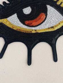 1件/2件/3件/4件 男士黑色眼睛睫毛亮片刺繡貼布 DIY 熱熨/縫製布貼，適用於衣物、包包、鞋子、帽子與配件 - 彩色 - 查看 7