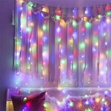 USB-betriebene Vorhang-Lichterkette, 8 Blinkmodi, mit Fernbedienung, geeignet für Weihnachten, Hochzeit, Geburtstag, Party, Hausgarten, Feiertagsdekoration, Heimdekoration, Weihnachtsdekoration, Raumdekoration, Winter-Weihnachtsdekoration, Weihnachtsgeschenk für Zuhause, Weihnachtsdekoration - USB-Lichterkette - Übersicht 7