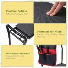 Garden Kneeler And Seat, Heavy-Duty Garden Bench W/Large Tool Pouch, Widen EVA Foam Kneeling Pad, Portable Gardening Helper For Women Men Seniors, Foldable Garden Stool For Kneeling & Sitting - Black - View 10