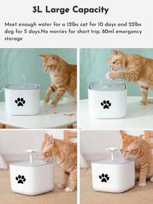 3L/101.45ozPet Water Fountain For Cats And Dogs, Automatic Drinking Fountain With Filter, Quiet Water Circulation System, Large Capacity Cat Water Dispenser, Easy To Clean(Replacement Filters Can Be Purchased Separately) - 3L - View 4