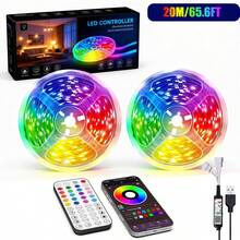 3ft-100ft RGB LED燈條，適用臥室家居裝飾，電視背光燈，附44鍵遙控器與APP控制，定時、音樂同步變色燈條，適用房間、客廳、節日裝飾、廚房裝飾 - 多色光 - 查看 15