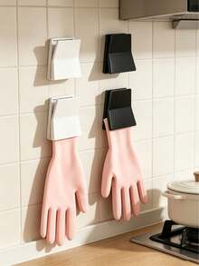 1pc Hanging Dishwashing Glove Rack, Lightweight Rubber Glove Storage Rack, Suitable For Kitchen And Laundry Area, Multi-Functional Hook For Hanging Dishcloths And Accessories, Suitable For Bathroom Countertop And Dorm Room - Multicolor - View 2