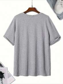 2026 Men's Clothing Plus Size T-Shirts For Men With 100% Warrior And Noodle Print, Crew Neck, Short Sleeve, Comfortable And Casual Summer T-Shirt - 灰色 - 查看 2