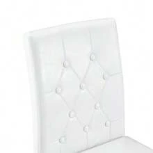 Set Of 4 Dining Chairs In Pure White And Gleaming Silver – Understated Luxury. The Perfect Choice For European-Style Dining Rooms. Silver Metal Legs For Added Versatility. - 白色 - 查看 6