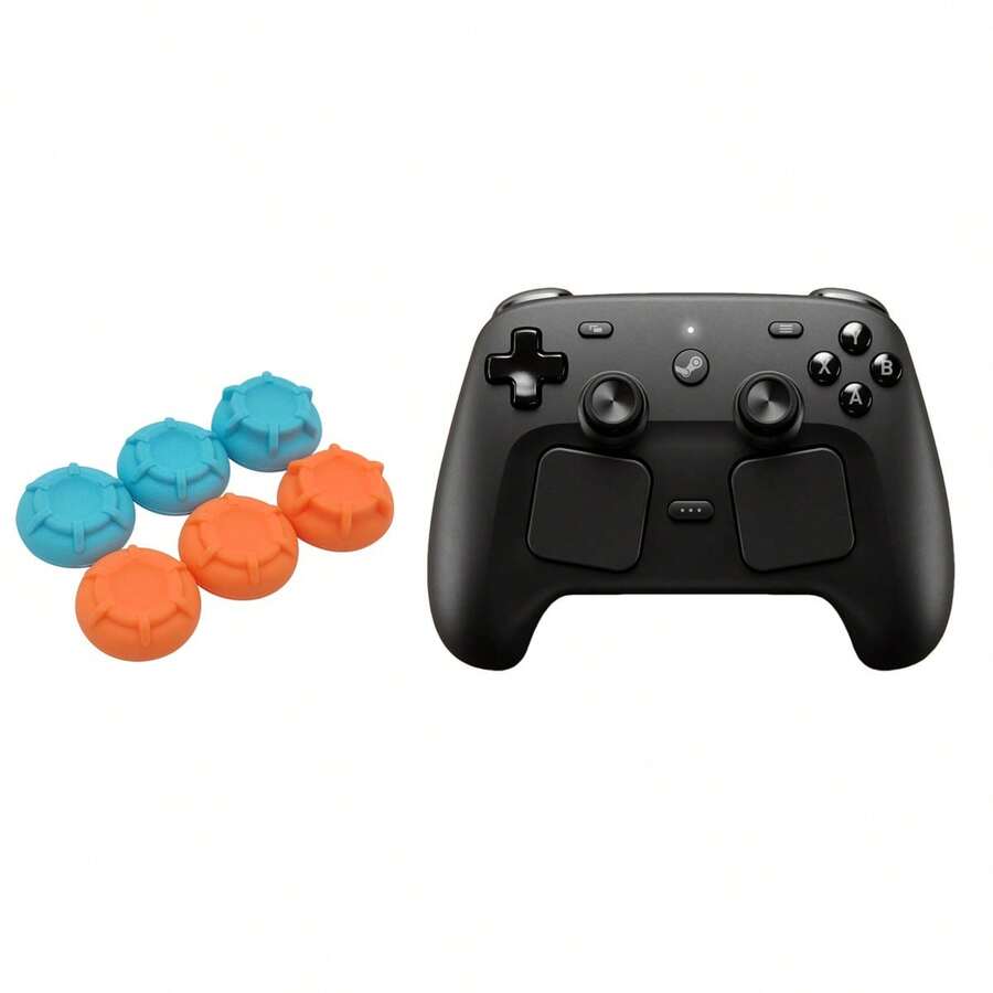 6pcs Silicone Joystick Caps For Steam Controller 2, Textured Anti-Slip Heightened Caps For Enhanced Grip - View 1
