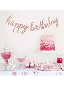 1pc Happy Birthday Banner, Birthday Party Background Decoration Garland - One Size Fits All - View 5