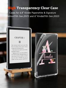 Ayotu 客製化透明電子閱讀器保護殼，適用於全新 Kindle Paperwhite 第 12 代（2024 年款，7 吋，26 個字母可選）超薄防刮矽膠背蓋，相容 6 吋全新 Kindle（第 11 代 2024/2022 發行版），相容 Clara Colour、Clara BW 6 吋、Libra Colour 7 吋 - 彩色 - 查看 6