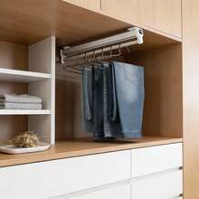 Ausziehbarer Hosenhalter für den Kleiderschrank, Kleiderständer, aus kaltgewalztem Stahl, für 18–20 Hosenpaare, zur Aufbewahrung und Organisation von Kleidung zu Hause - Übersicht 9