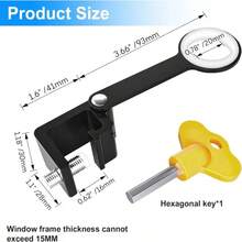 One Adjustable Window Lock Mechanism, Safety Lock, Pet Safety Door Lock, Sliding Window Lock Hardware. - A - View 13