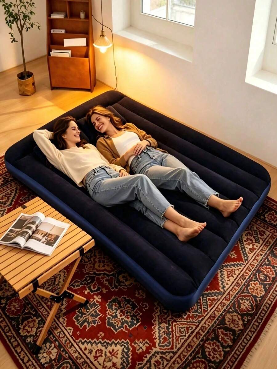 High-Quality Portable Inflatable Mattress, Durable, Fast Inflation, Space-Saving, Perfect For Camping, Family Gatherings, Travel, Movie Nights, Parties And Leisure Relaxation - Multicolor - View 1
