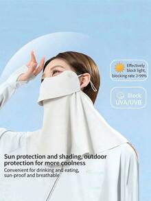 1pc Women's UV Protection Face Mask, Covers Neck & Shoulders, Outdoor Riding Sun Visor, Washable, Full Face UV Protection Mask With Mesh, Convenient Drinking Design, 3D Fit For Outdoor Activities, Sun Protection, Cycling, Driving, Summer Accessory - Multicolor - View 7