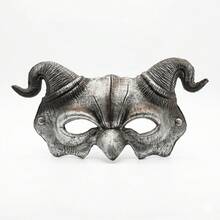 1個 半臉牛角面具，萬聖節角色扮演面具，嘉年華PU泡棉惡魔面具 - 多色 - 查看 9