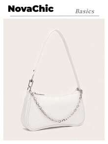 Bolso bandolera retro, bolso de hombro pequeño y elegante con solapa redonda para mujer, vintage - Beige - Ver 1