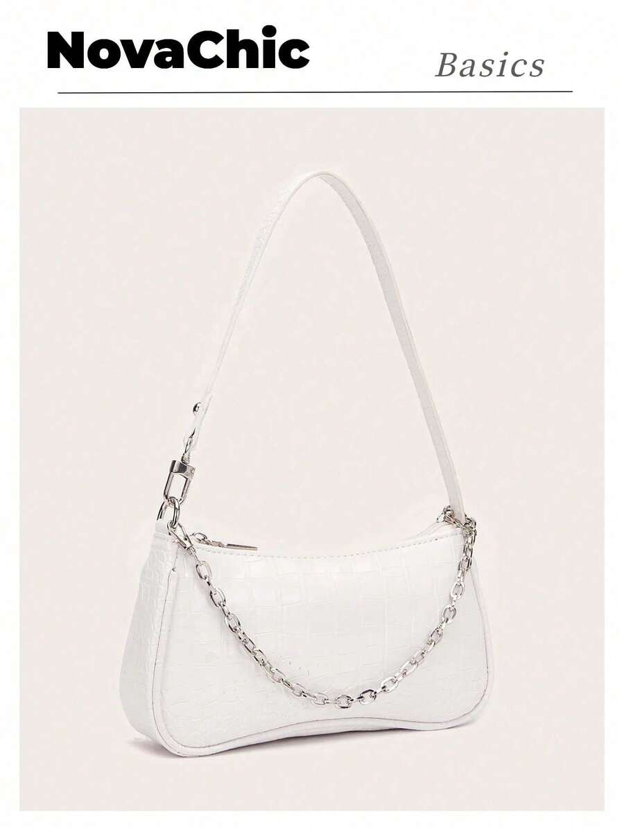 Bolso bandolera retro, bolso de hombro pequeño y elegante con solapa redonda para mujer, vintage - Beige - Ver 1