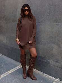 Bianca Longline Winter Jacket, Premium Modal, High Quality. - 鏽棕色 - 查看 2
