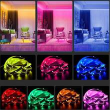 3ft-100ft RGB LED燈條，適用臥室家居裝飾，電視背光燈，附44鍵遙控器與APP控制，定時、音樂同步變色燈條，適用房間、客廳、節日裝飾、廚房裝飾 - 多色光 - 查看 12