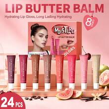 24pcs 8 Colors Lip Balm Gel, Long-Lasting Moisture Lock, Deep Hydration For Lips, Daily Lip Care, Holiday Gift - 24-piece Lip Balm In 8 Shades (butter Gel) - View 3